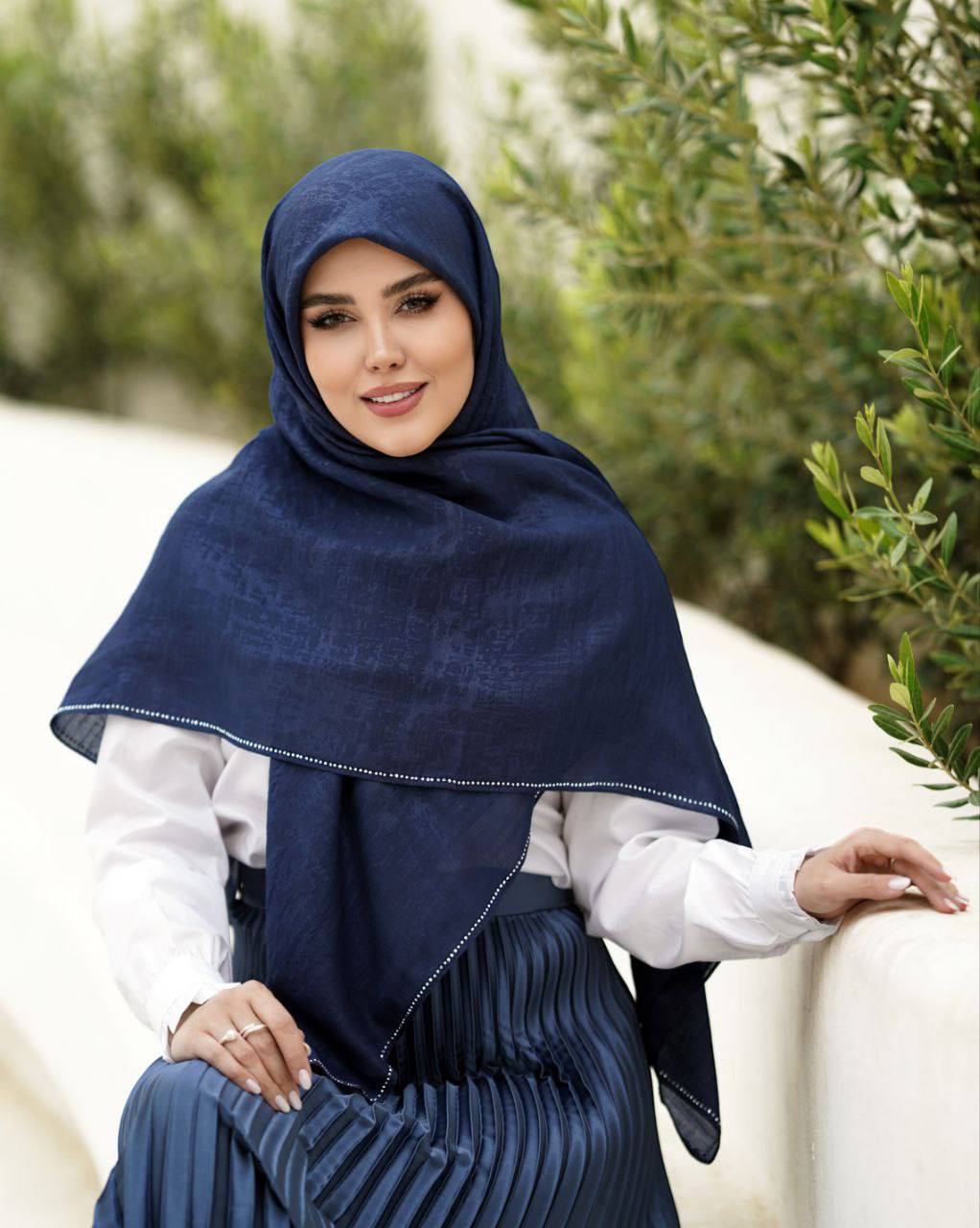 روسری پتینه نگین دار